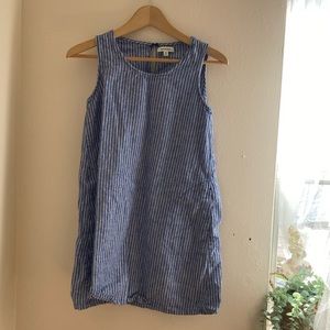 Linen cotton blend short dress